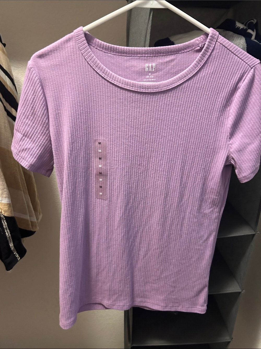 GAP Lavender Ribbed Short Sleeve Tee